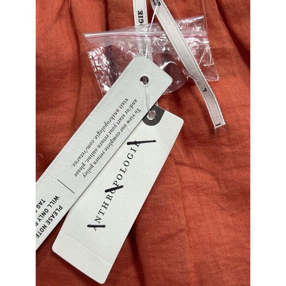 Anthropologie Coral Red Embroidered Maxi Dress - Picture 13 of 16